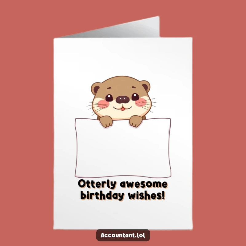 Free Printable Otter Birthday Card: Funny Spreadsheet Peek Downloadable Gift for the Curious