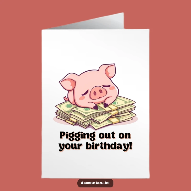 Free Printable Piggy Bank Birthday Card: Rich & Relaxed Downloadable Gift