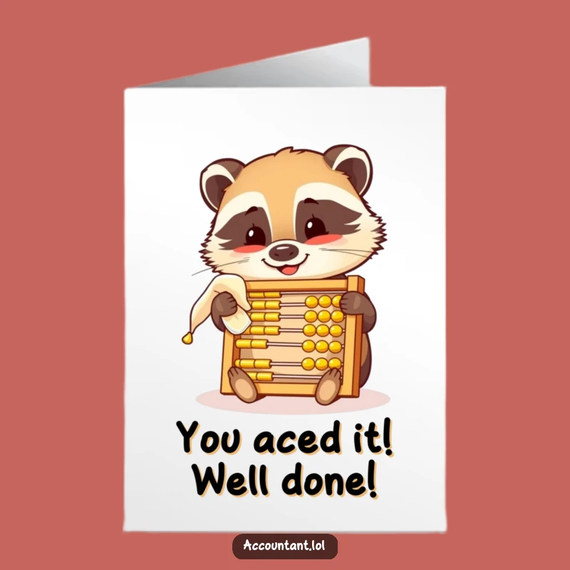 Free Printable Congrats Card: Funny Badger Counting Wins, Downloadable Humorous Gift