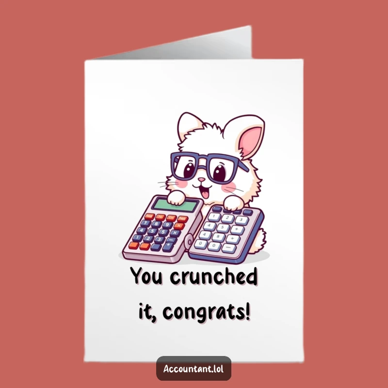 Free Printable Congrats Card: Funny Bunny Loads of Numbers