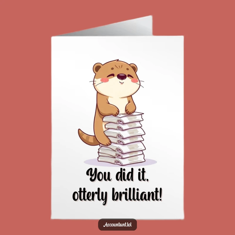 Free Printable Congrats Card: Otter Surviving Bills, Ideal Downloadable Gift