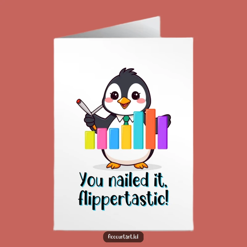 Free Printable Congrats Card: Penguin Accountant Success, Hilarious Downloadable Celebration