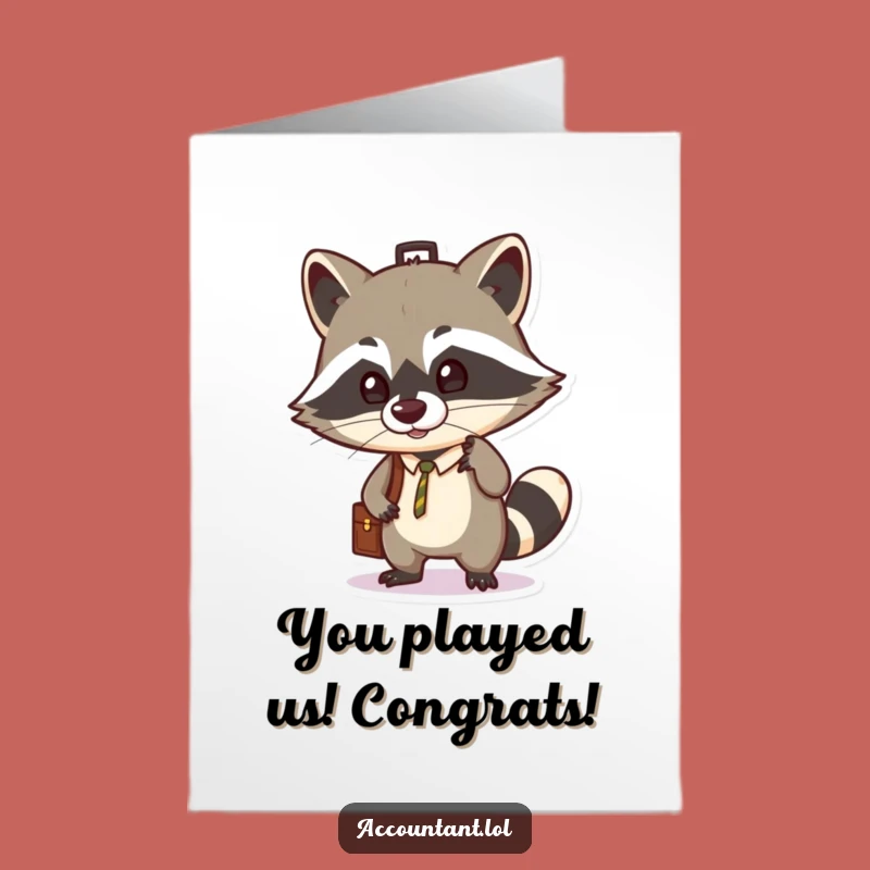 Free Printable Congrats Card: Raccoon's Big Deal Funny Downloadable Gift