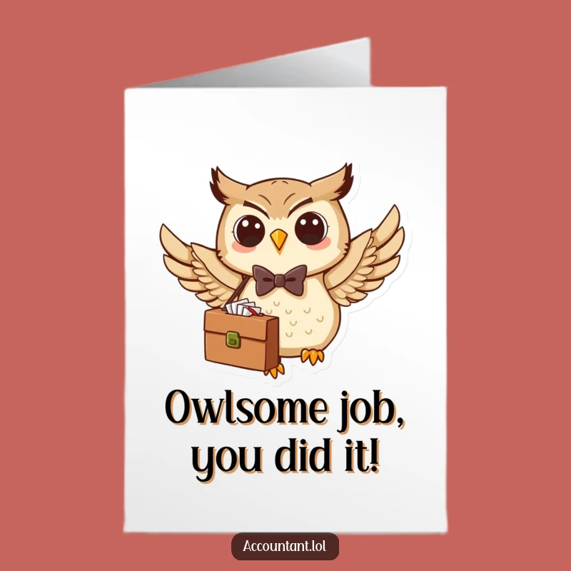 Free Printable Funny Owl Bow Tie Congratulations Card - Joyful Downloadable Achievement!