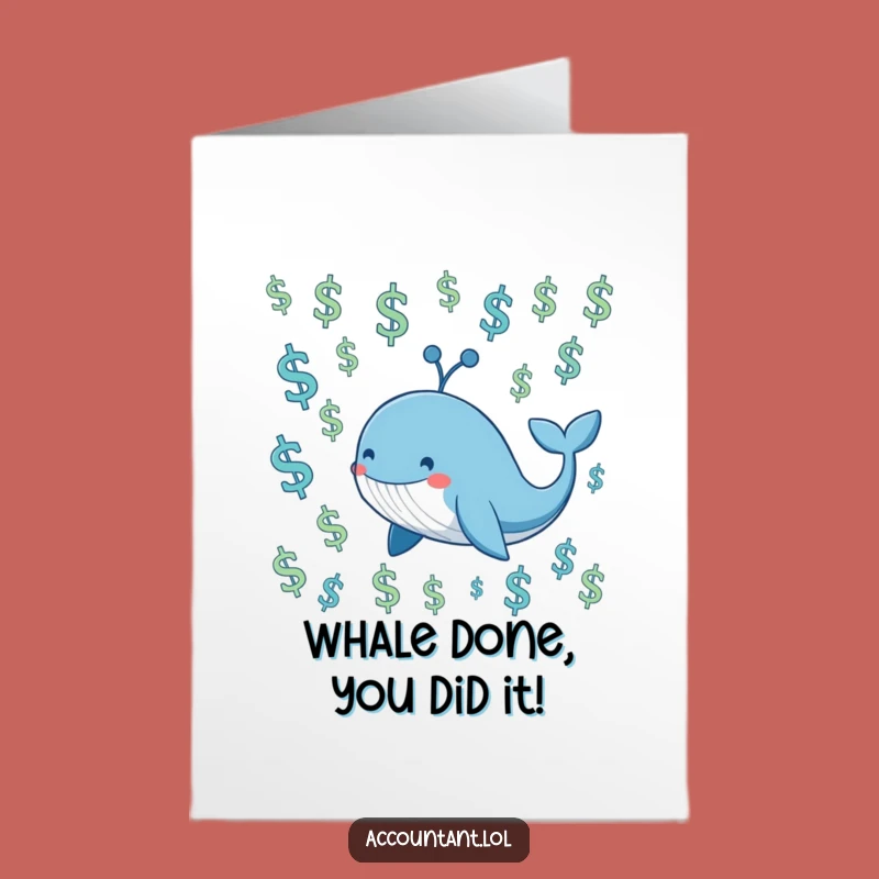 Free Printable Whale Congratulations Card - Celebrate Success in a Sea of Financial Fortune