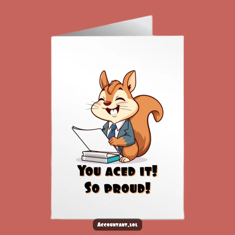Free Printable Squirrel Congrats Card: Funny Downloadable Gift for Promotions & New Jobs