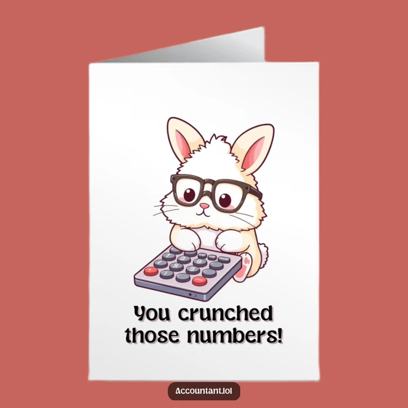 Free Printable Funny Congrats Card: Bunny Calculator Whiz - Downloadable Success Gift