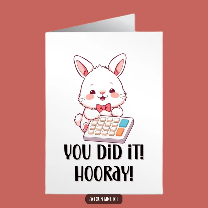 Free Printable Bunny Congratulations Card: Funny Downloadable Gift for New Job or Promotion