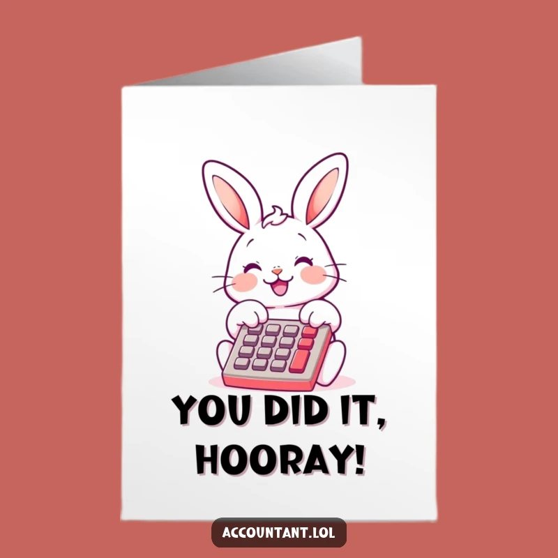 Free Printable Funny Bunny Congrats Card: Calculate Your Success with This Hilarious Downloadable Gift!