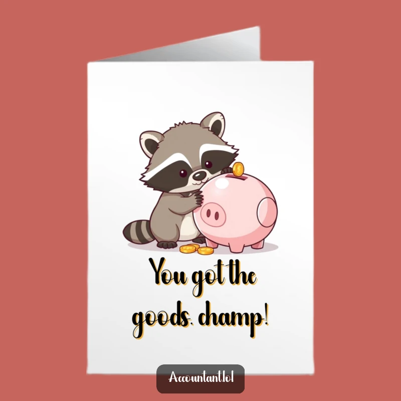 Free Printable Raccoon Congrats Card: Sneaky Success Downloadable Greeting
