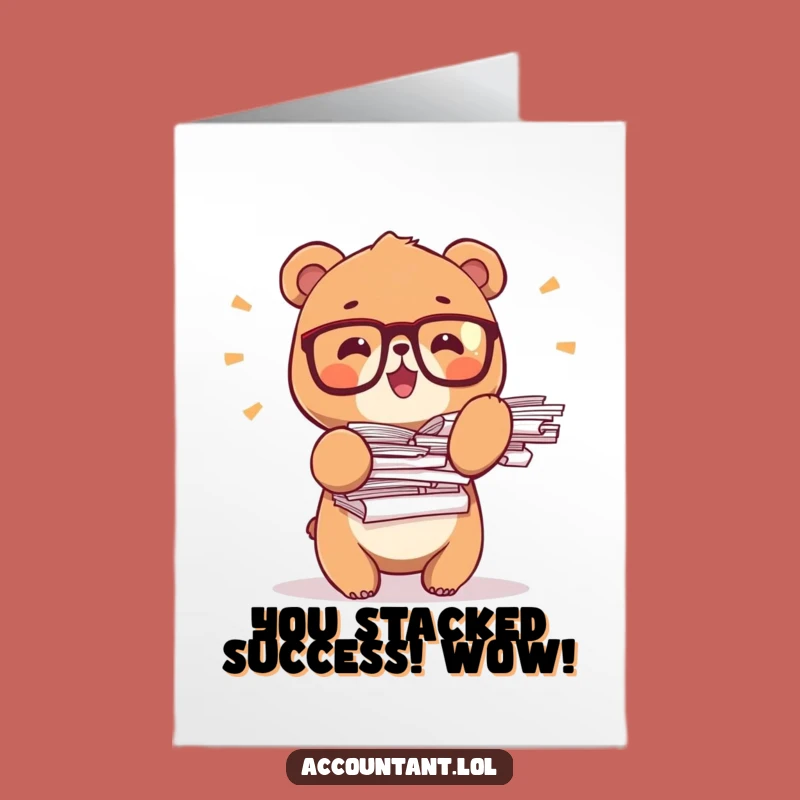 Free Printable Bear Congrats Card: Funny Downloadable Gift for New Job or Promotion