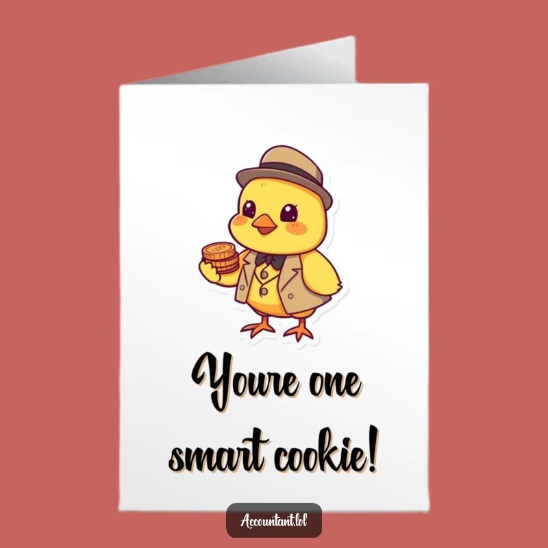 Free Printable Chick Congratulations Card - Celebrate Success with this Dapper, Coin-Balancing Friend