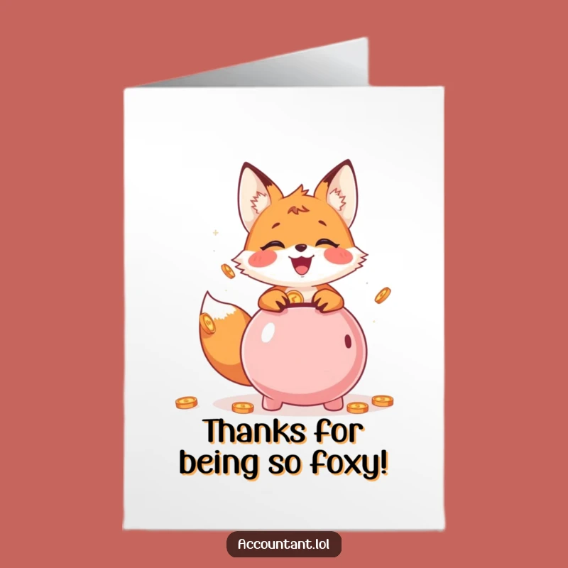 Free Printable Funny Thanks Card: Fox Cub Grateful For Your Help - Downloadable Gift