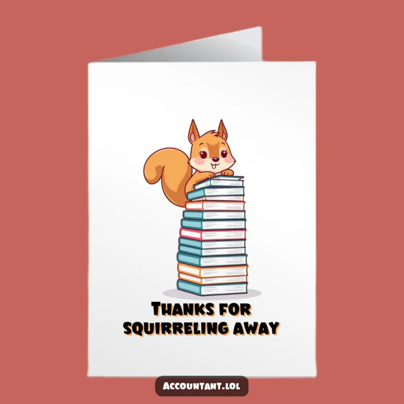 Free Printable Squirrel Thank You Card: Grateful Ledger DL Card