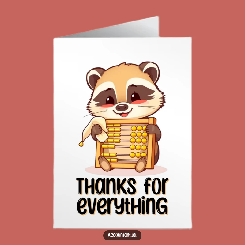 Free Printable Thank You Card: Funny Badger Counting Favors, Downloadable Humorous Gift