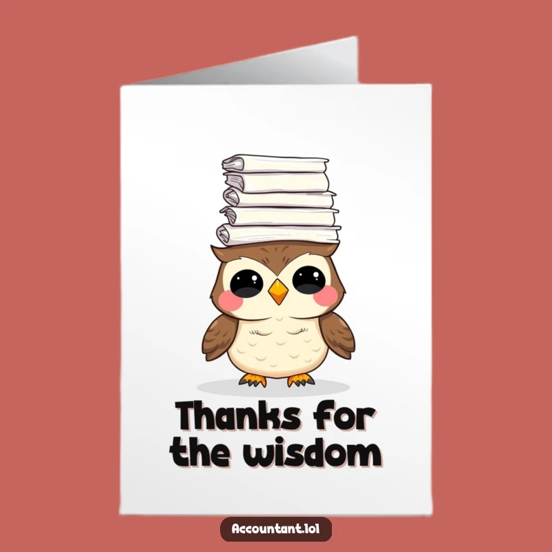 Free Printable Thank You Card: Funny Owl Balancing Gratitude, Downloadable Humorous Gift