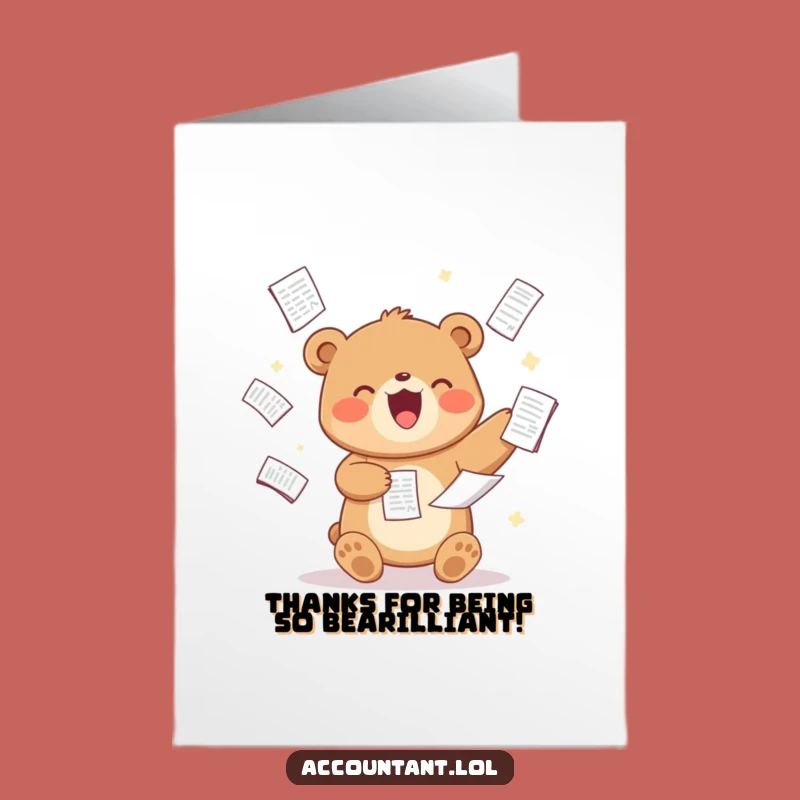 Free Printable Funny Bear Thank You Card: Appreciate Their Hustle with This Hilarious Downloadable Gift!