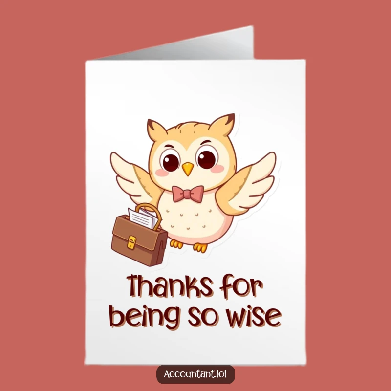 Hilarious Free Printable Thank You Card: Owl Executive, Funny Downloadable Appreciation