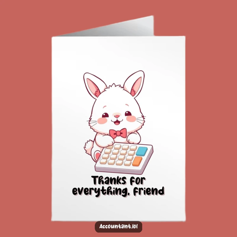 Free Printable Bunny Thank You Card: Funny Downloadable Gift for Helpful Colleagues