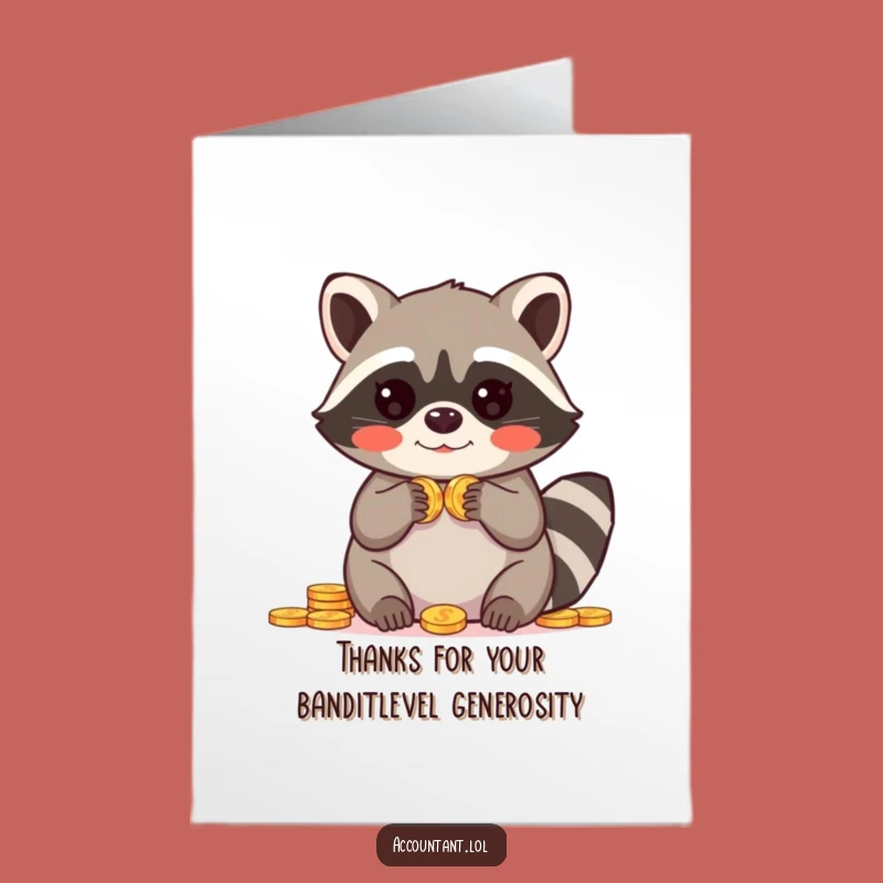Free Printable Raccoon Thank You Card: Humorous Coin Collector Digital Download