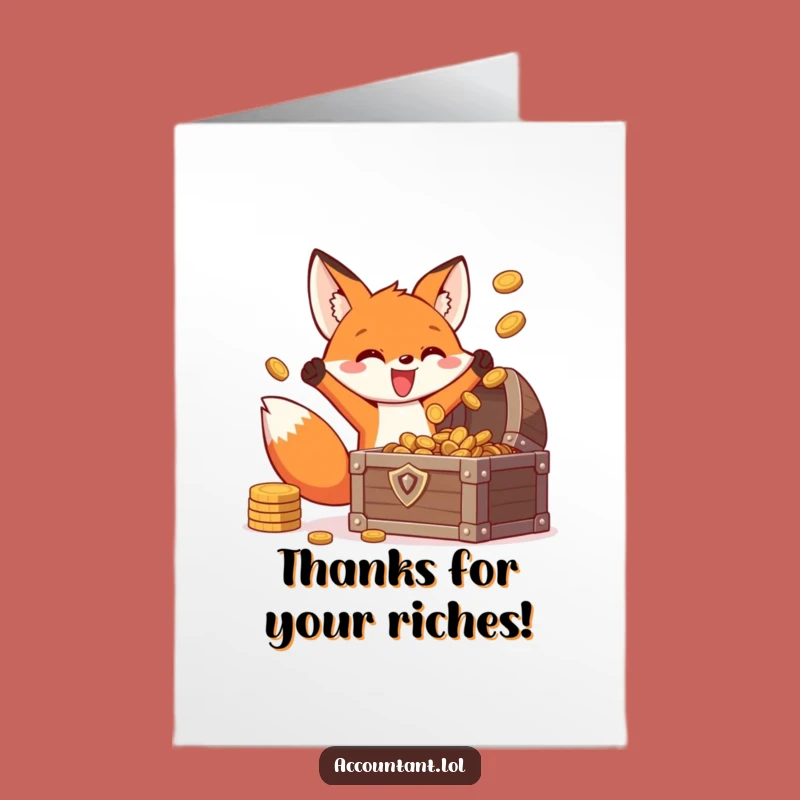 Free Printable Thank You Card: Fox's Rich Gratitude