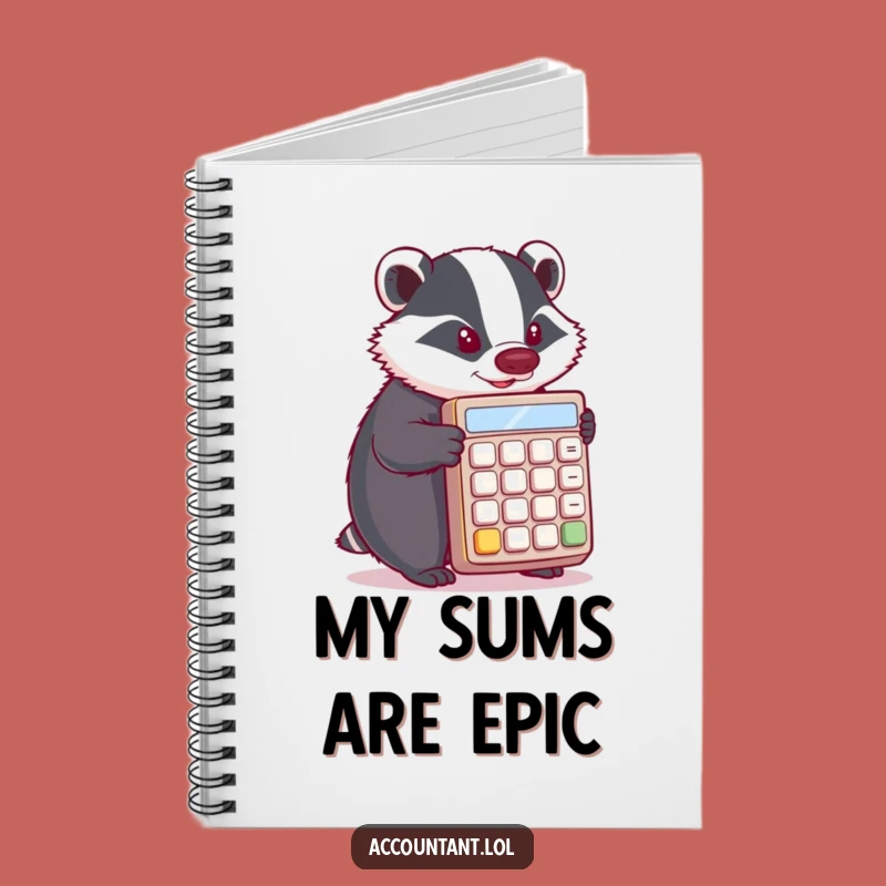 Funny Badger Math Notebook: Jot Down Ideas with This Determined Calculator Pusher