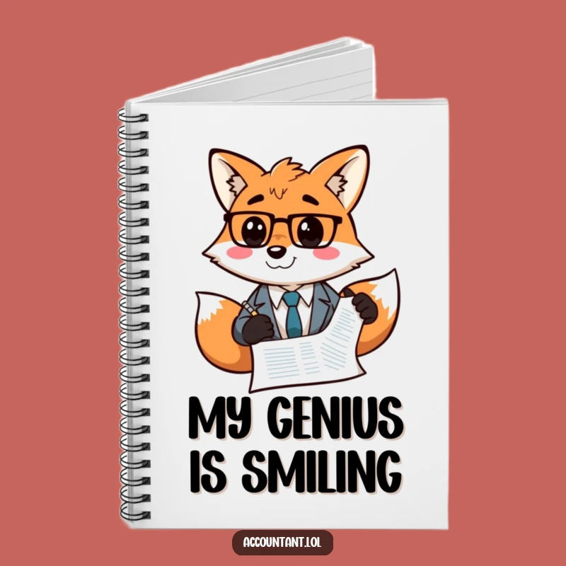 Funny Fox Accountant Notebook - Smiley Balance Sheet Journal Gift