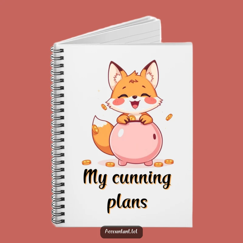 Funny Fox Piggy Bank Notebook: Jot Savings - Gift!