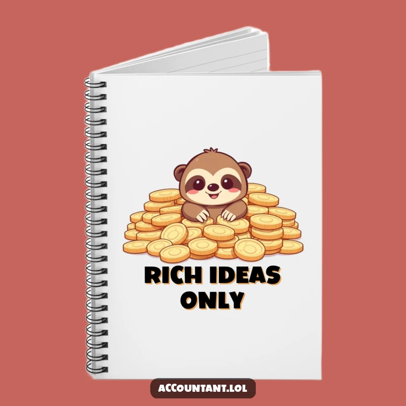 Funny Sloth Notebook: Coin Fortune Pages - Hilarious Journal, Ideal Funny Gift for Writers