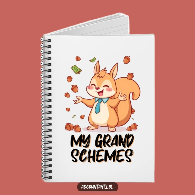 Funny Squirrel Accountant Notebook: Cute Acorn Currency Jotter
