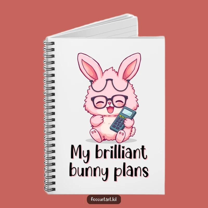 Funny Bunny Accountant Notebook - Pink Rabbit Journal, Perfect Gift for Note-Takers