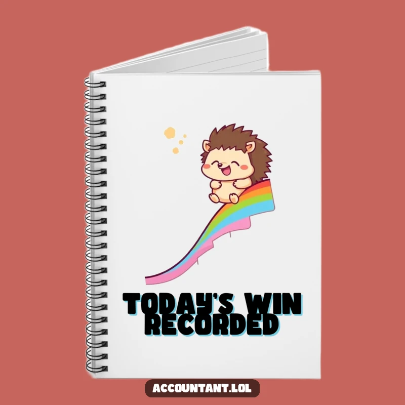 Funny Hedgehog Rainbow Chart Notebook: Jot Down Successes with Humor
