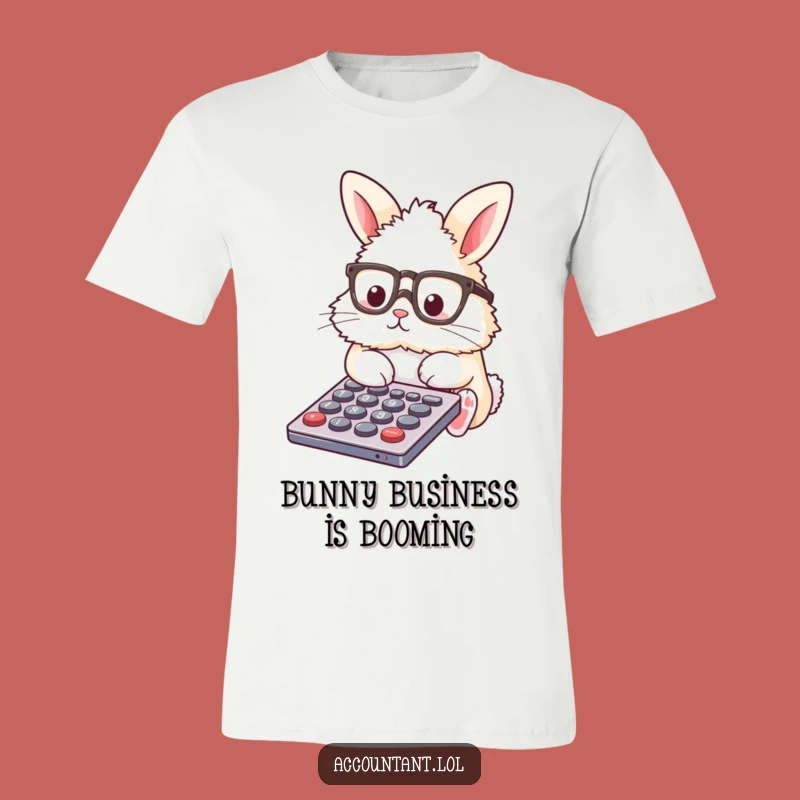 Funny Bunny Accountant T-Shirt: Fluffy Calculator Expert - Hilarious Geek Gift!