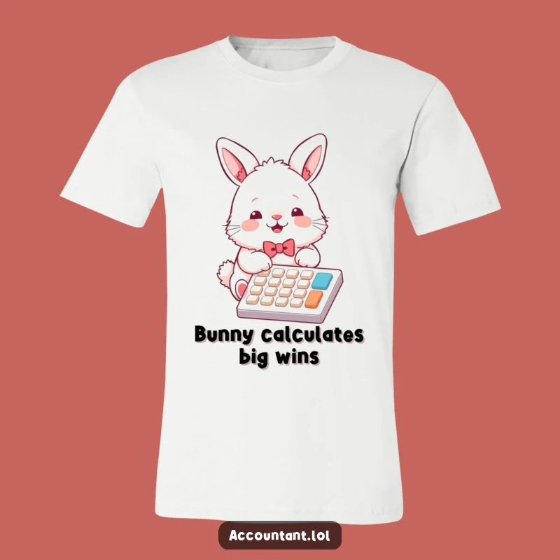 Funny Bunny Accountant T-Shirt: Cute Fluffy Calculator Hero Tee, Ideal Gift