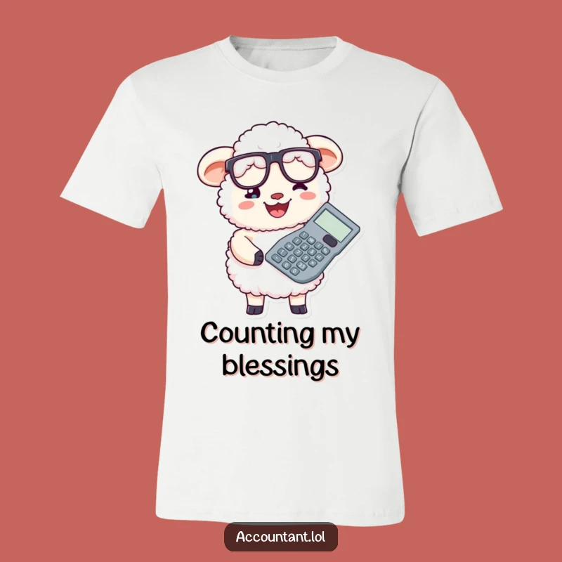 Funny Fluffy Sheep Accountant T-Shirt: Hilarious Calculator Humor Tee Gift