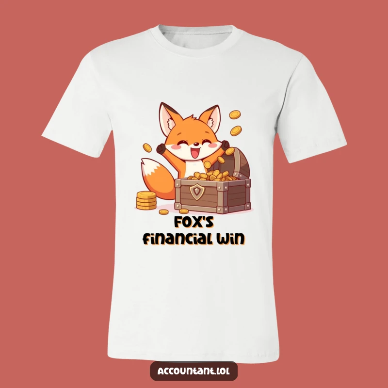 Funny Fox Treasure T-Shirt - Energetic Coin Tossing Rich Fox Tee