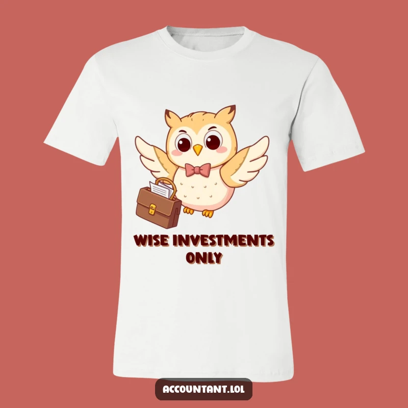 Funny Happy Owl Bow Tie T-Shirt: Dapper Bird Business Attire