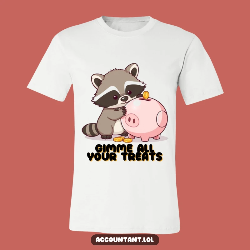 Funny Raccoon Coin Heist T-Shirt - Ultimate Funny Gift for Sneaky Souls!