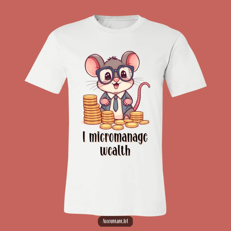 Funny Mouse Accountant T-Shirt: Exciting Coin Sorting Business Humor Tee