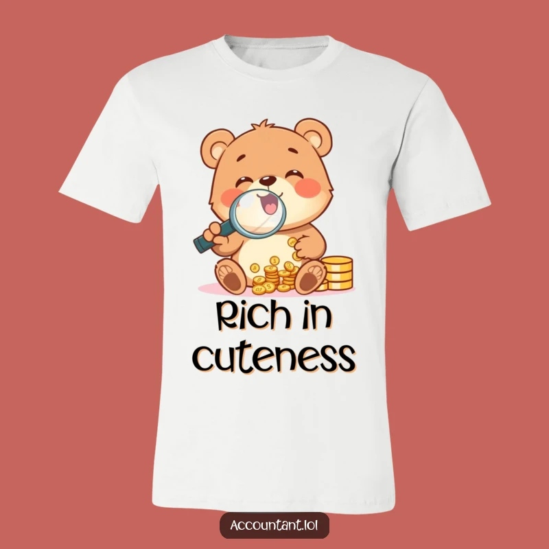Funny Bear Cub Coin Counting T-Shirt: Hilarious Outfit for Finance Enthusiasts