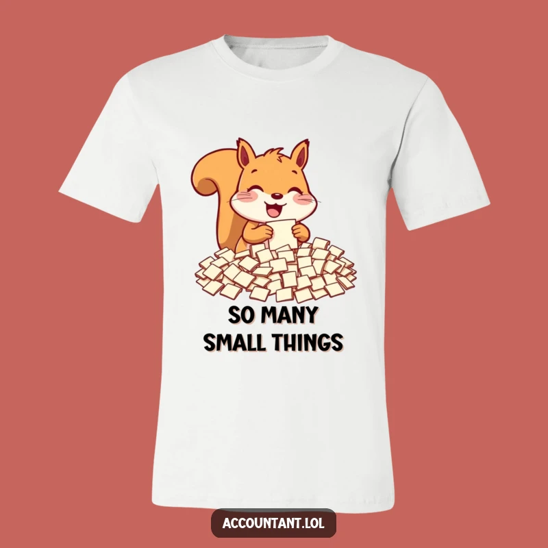Funny Squirrel Paper Sorting T-Shirt - Comedic Apparel for Detail-Oriented Souls