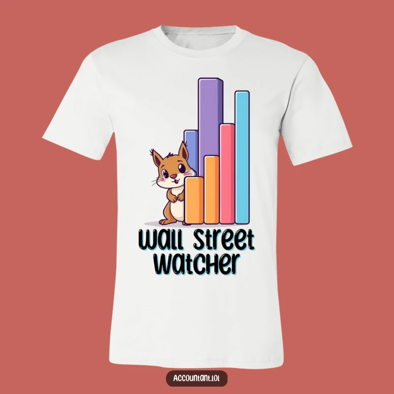Funny Squirrel Amazed by Bar Graph T-Shirt - Hilarious Animal Tee