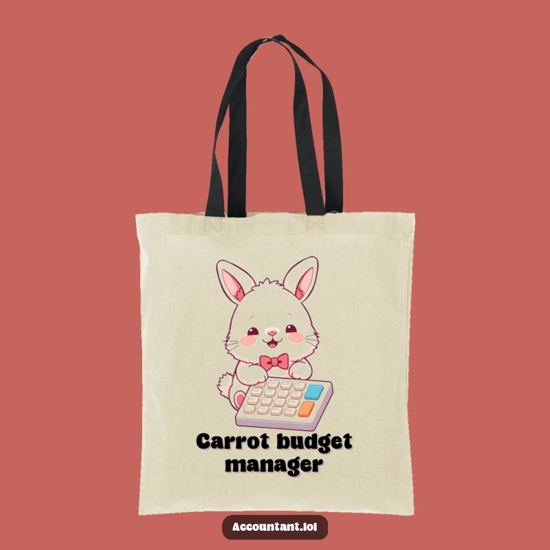 Funny Bunny Accountant Tote Bag: Chic Fluffy Calculator Accessory, Perfect Gift