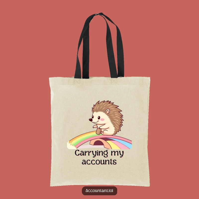Funny Hedgehog Ledger Tote Bag: Carry Your Adventures with Charm, Gift