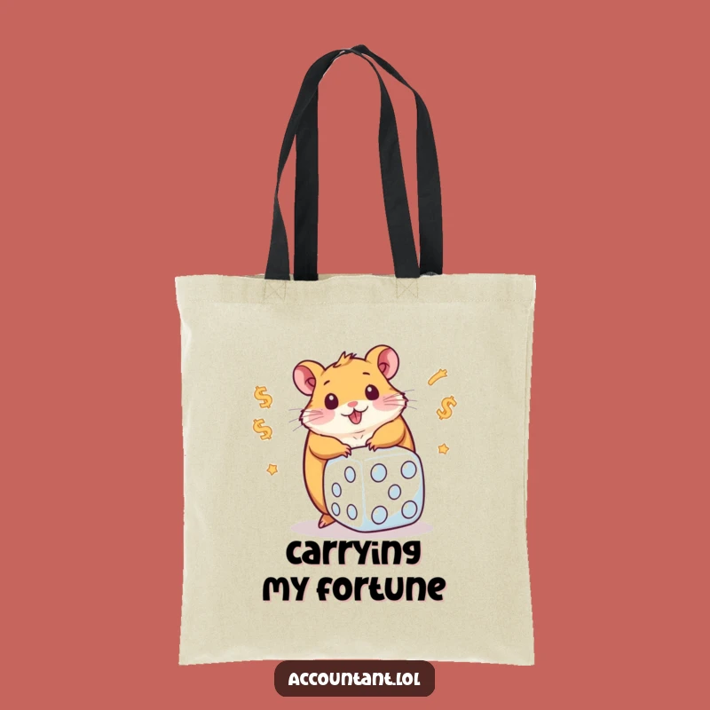Funny Chubby Hamster Rolling Dollar Dice Tote Bag: Stylish & Hilarious Carry-all Gift