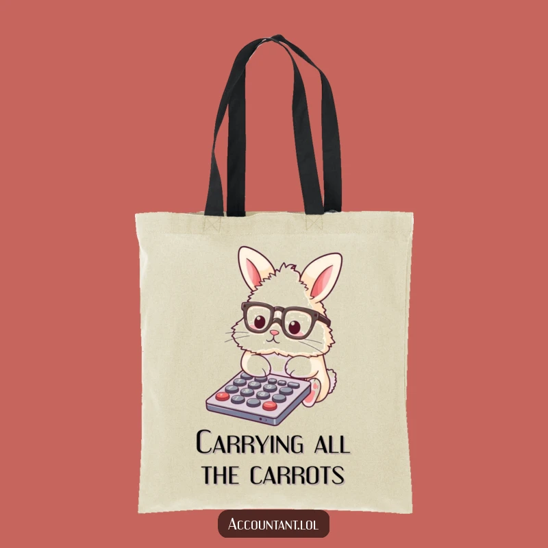 Funny Bunny Accountant Tote Bag: Stylish Calculator Expert - Practical Gift!