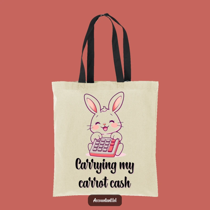 Funny Bunny Bookkeeper Tote Bag: Cute Calculator Humor Carry-All for Essentials