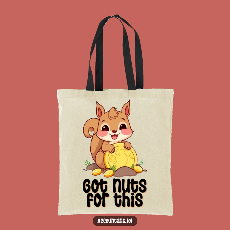 Funny Delighted Squirrel Coin Tote Bag: Carry Your Finds with Glee