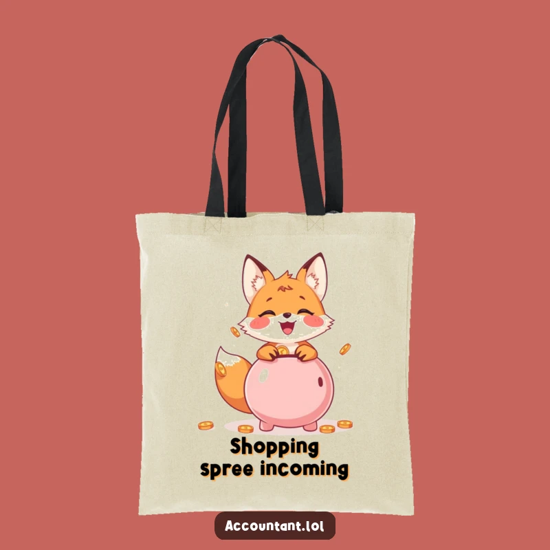 Funny Fox Piggy Bank Tote Bag: Saver Style - Practical Gift!