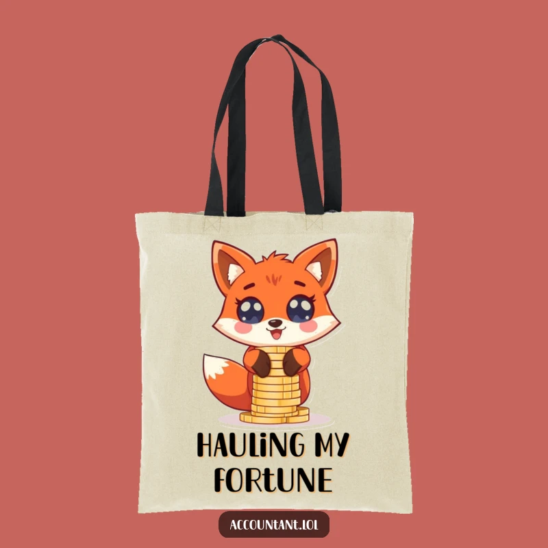 Funny Fox Tycoon Tote Bag - Chic Red Fox Carry-All, Great Gift for Shoppers